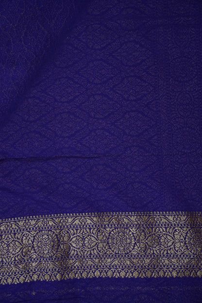 Pure Khadi Georgette Banarasi Saree - Yellow & Purple