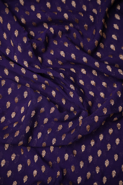Pure Khadi Georgette Banarasi Saree - Deep Purple & Pink