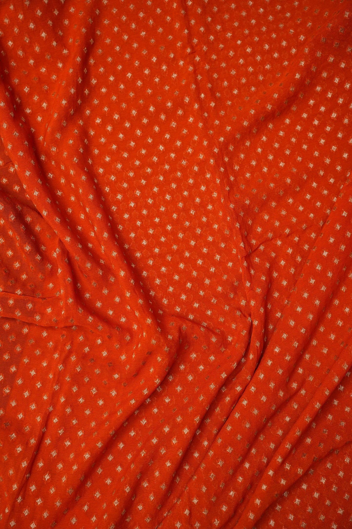 Pure Khadi Georgette Banarasi Saree - Orange & Deep Purple