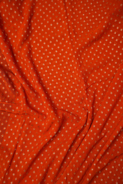 Pure Khadi Georgette Banarasi Saree - Orange & Deep Purple