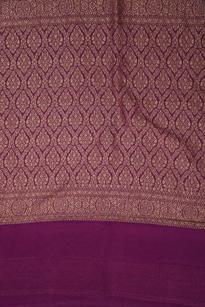Pure Khadi Georgette Banarasi Saree - Bottle Green & Magenta
