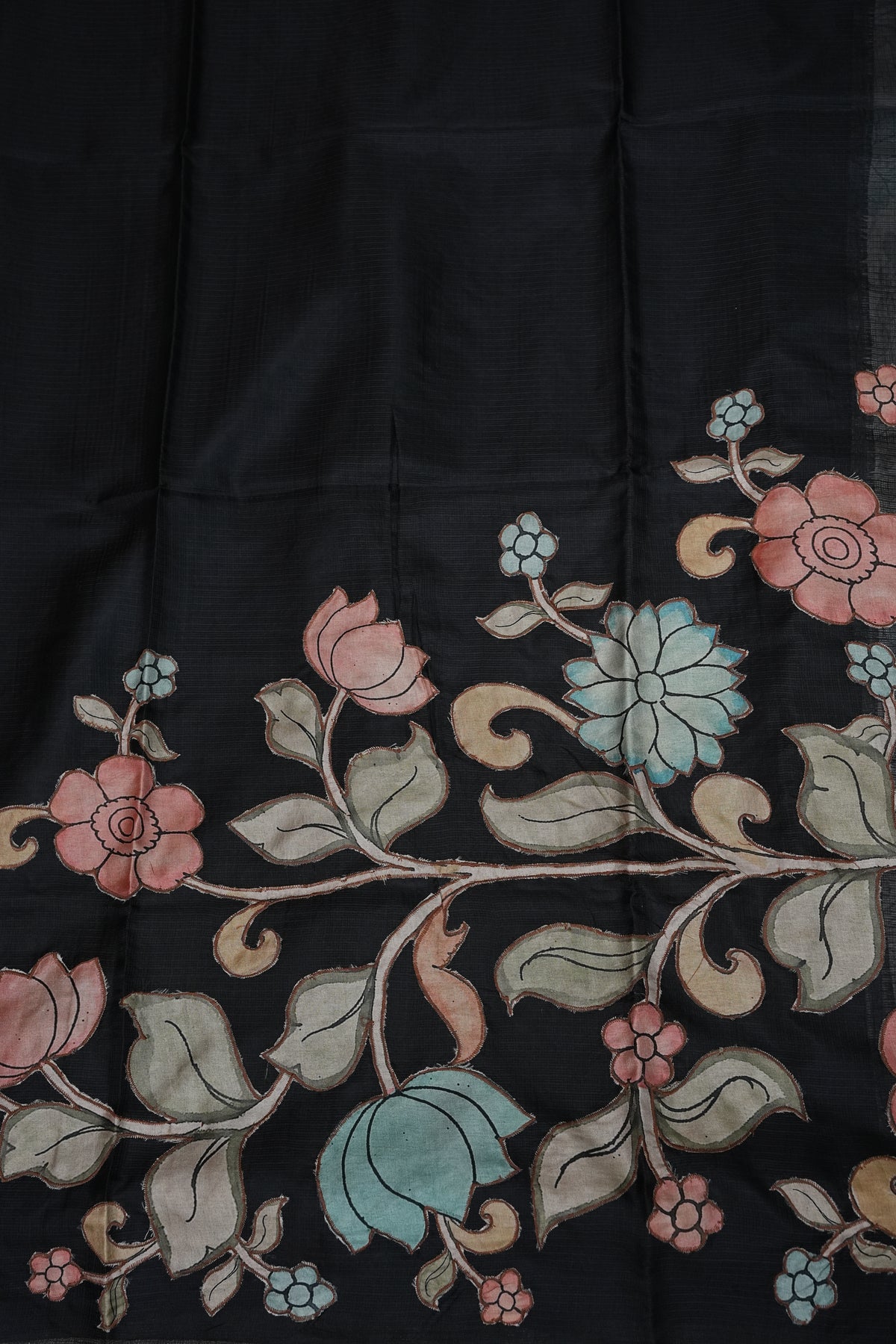 Kota Checks Saree with Kalamkari Prints