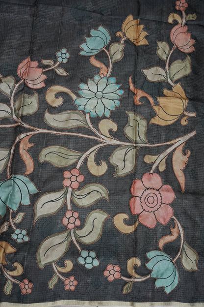 Kota Checks Saree with Kalamkari Prints