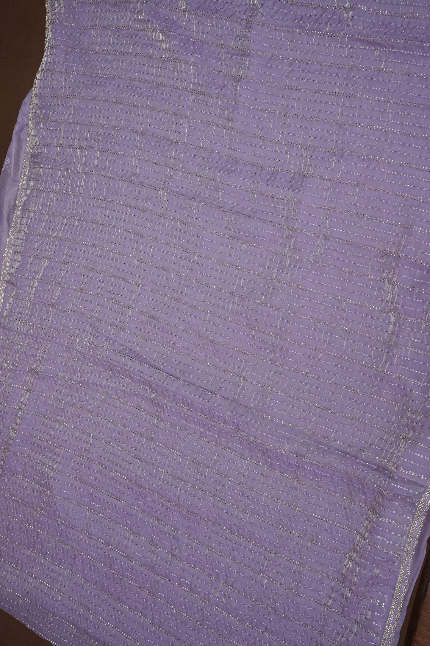 Beaded Party Wear Saree in Lavender with Delicate Sequin Embellishments