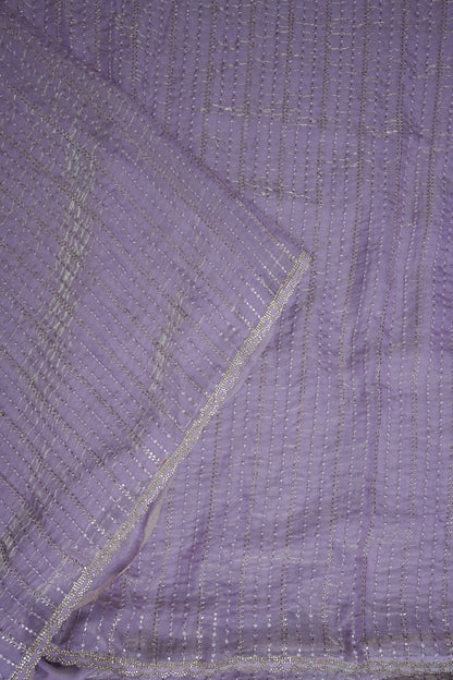 Beaded Party Wear Saree in Lavender with Delicate Sequin Embellishments