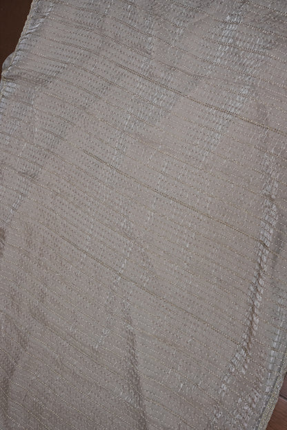 Beaded Party Wear Saree in Ivory with Delicate Sequin Embellishments