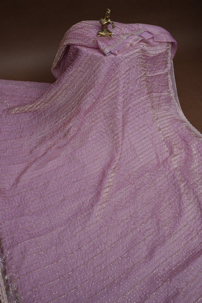 Beaded Party Wear Saree in Dusty Pink with Sequin Embellishments