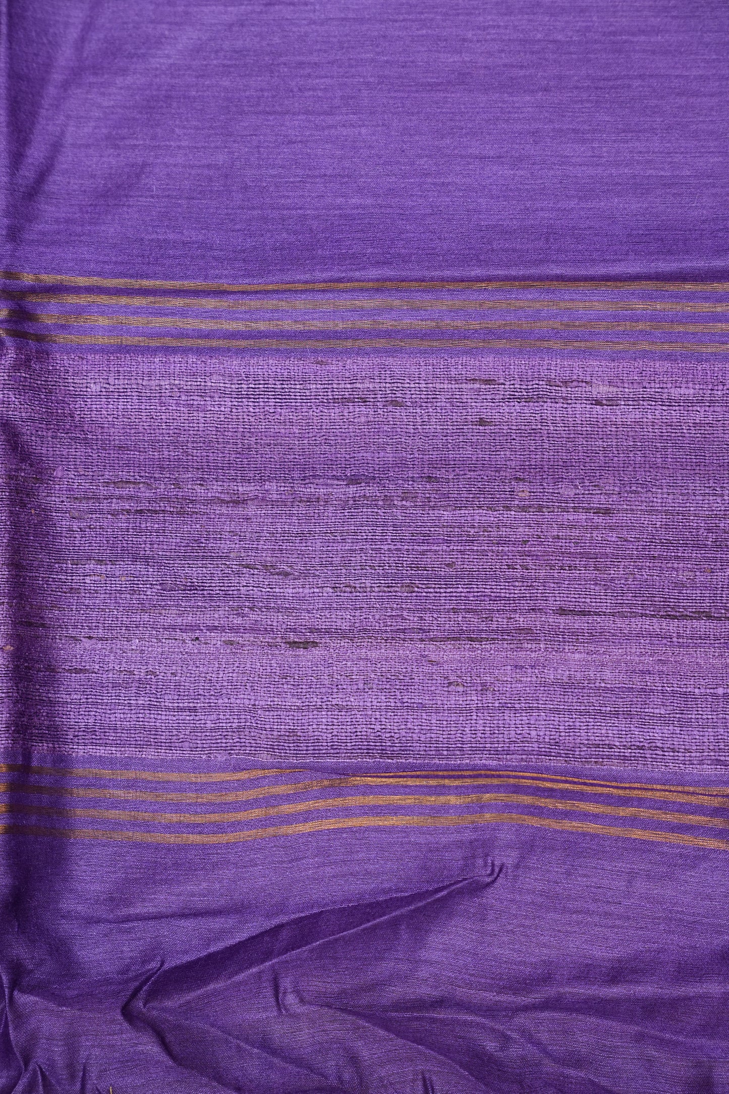 Plain Pure Tussar Silk Saree - Purple