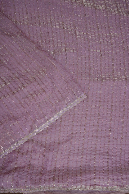 Beaded Party Wear Saree in Dusty Pink with Sequin Embellishments