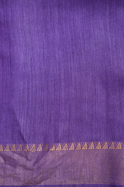 Plain Pure Tussar Silk Saree - Purple
