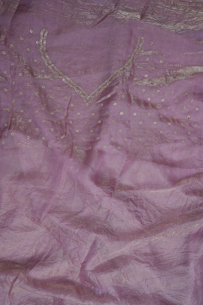 Beaded Party Wear Saree in Dusty Pink with Sequin Embellishments