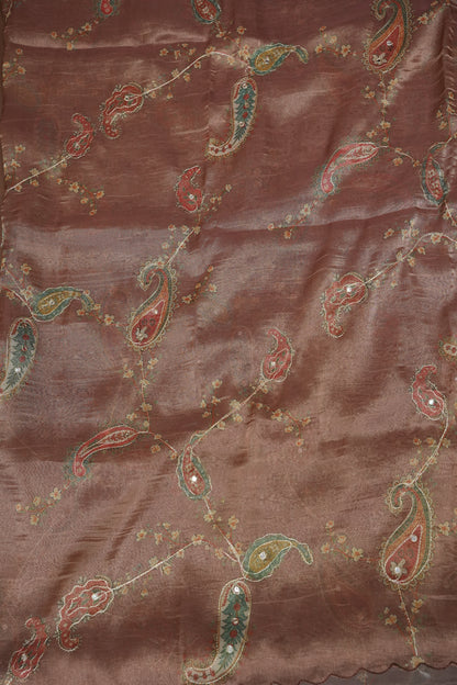 Dusty Rose Glass Tissue Organza Designer Party Wear Saree