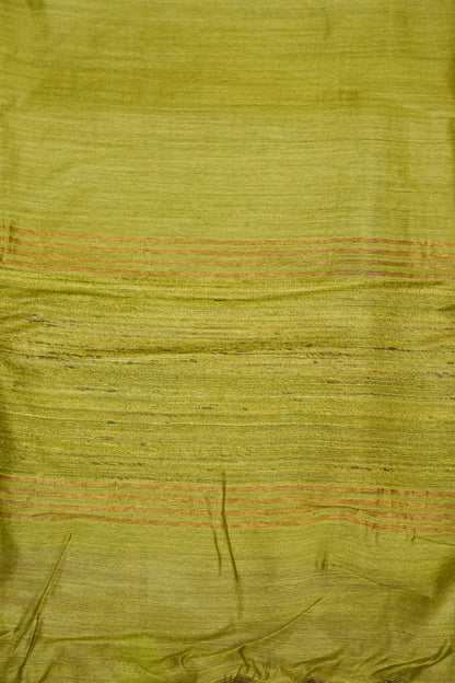 Plain Pure Tussar Silk Saree - Green
