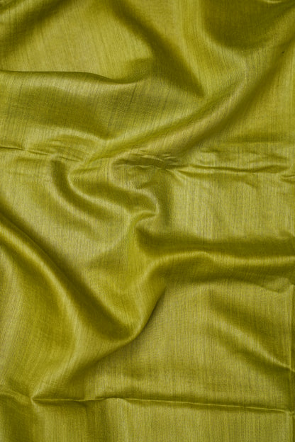 Plain Pure Tussar Silk Saree - Green