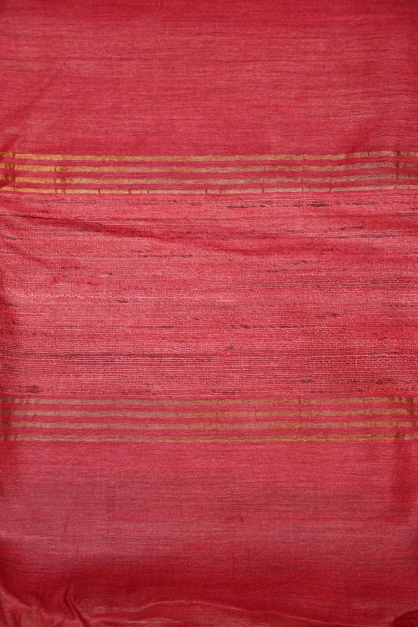 Plain Pure Tussar Silk Saree - Red