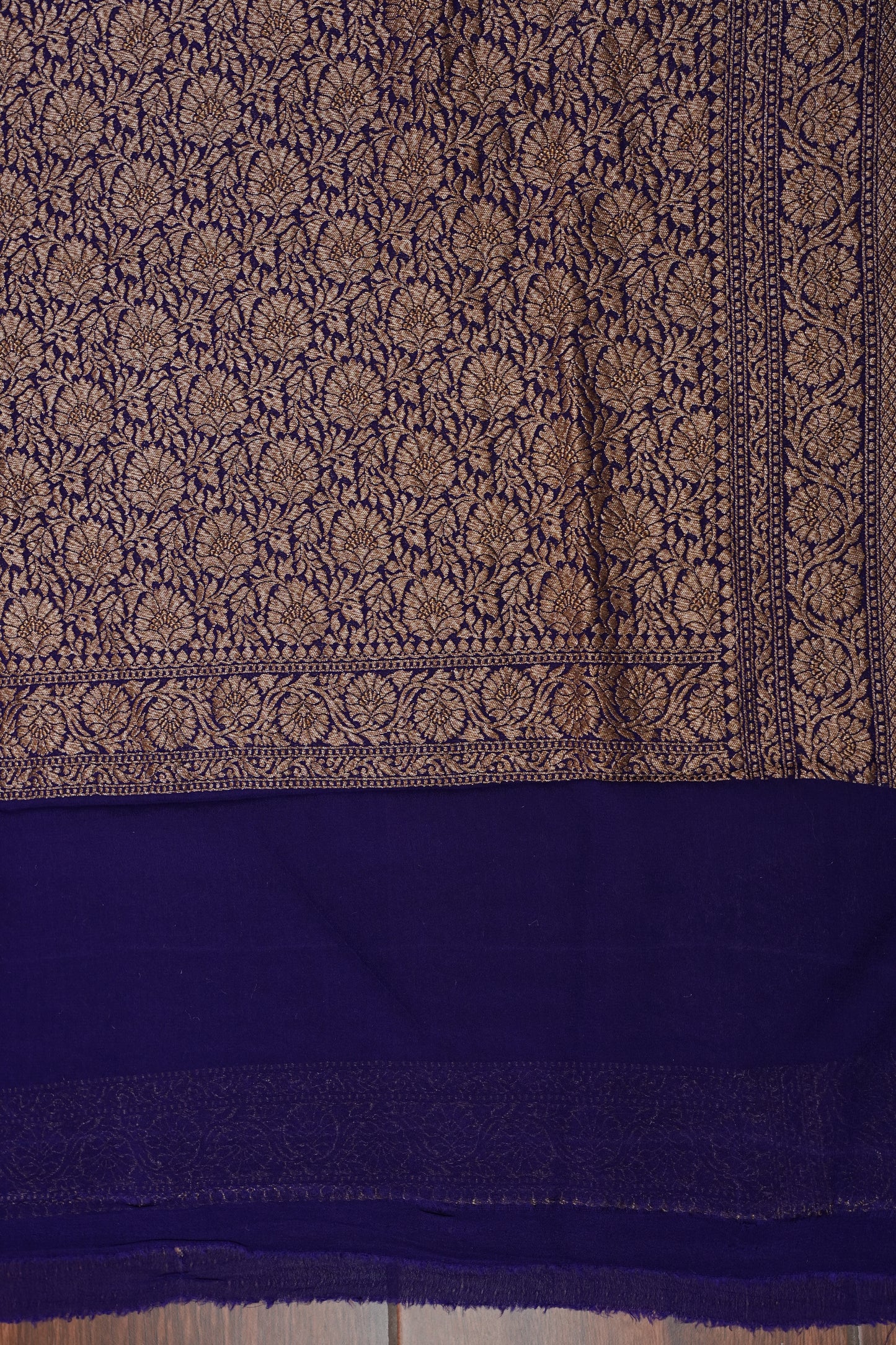 Pure Khadi Georgette Banarasi Saree - Pink & Purple