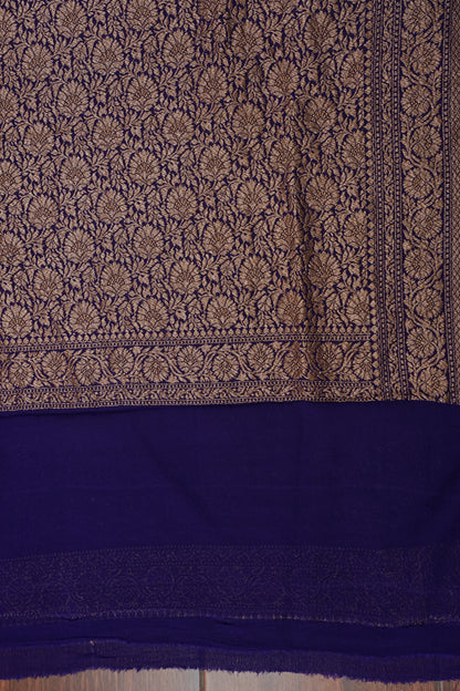 Pure Khadi Georgette Banarasi Saree - Pink & Purple