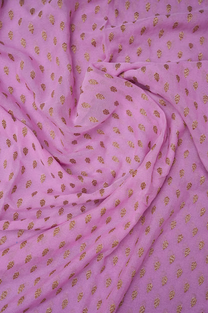 Pure Khadi Georgette Banarasi Saree - Pink & Purple