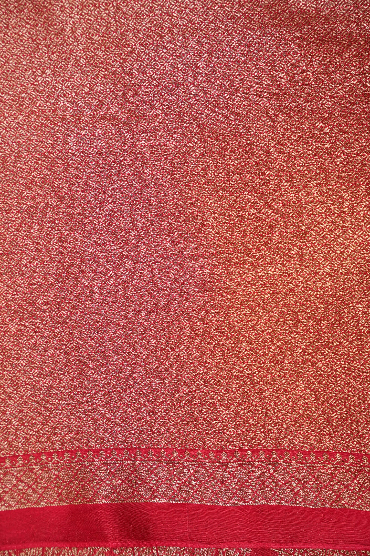 Tussar Banarasi Raw Silk Saree – Regal Red with Gold Mango Buttis