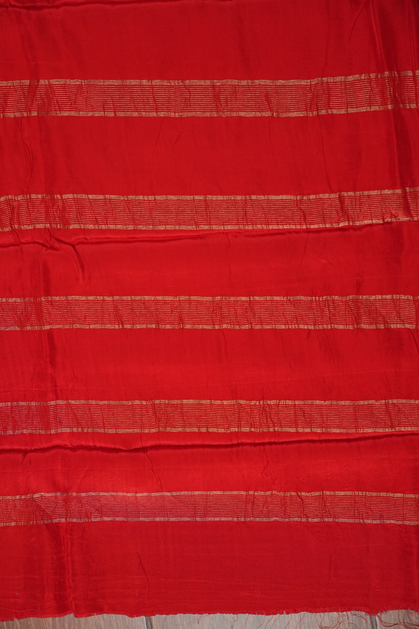 Crepe Silk Saree with Embroidered Border - Red