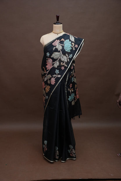 Kota Checks Saree with Kalamkari Prints