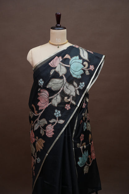 Kota Checks Saree with Kalamkari Prints