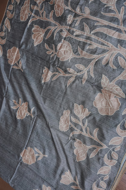 Semi Raw Silk - Silver Grey