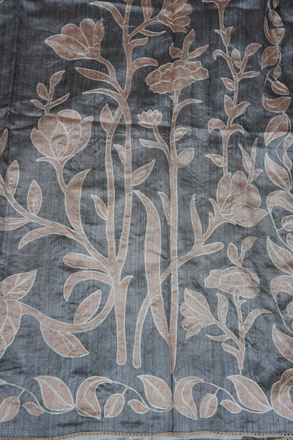 Semi Raw Silk - Silver Grey