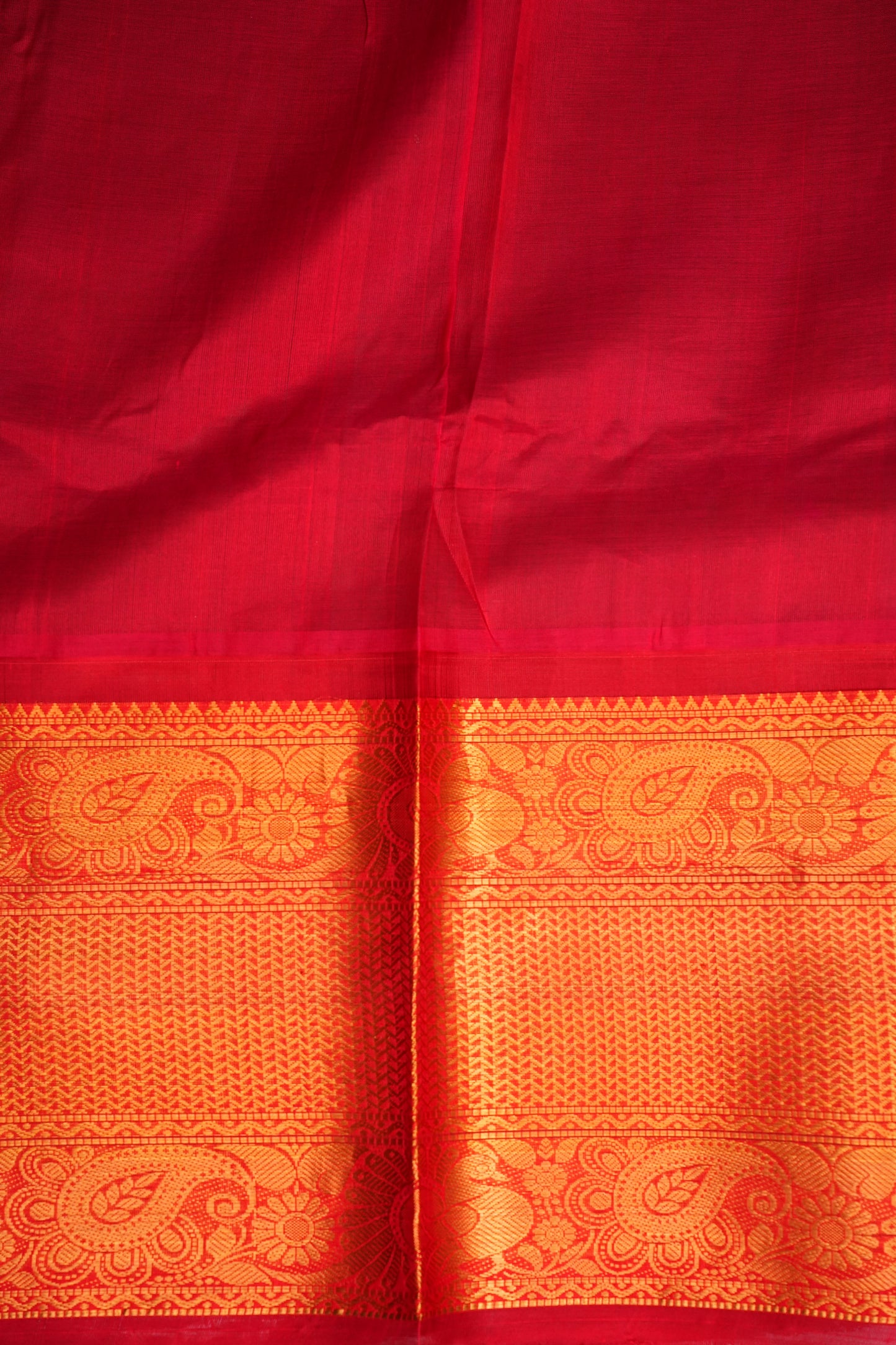 Pure Kuppadam Saree - Deep Blue with Red