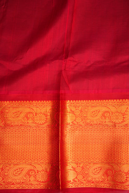 Pure Kuppadam Saree - Deep Blue with Red