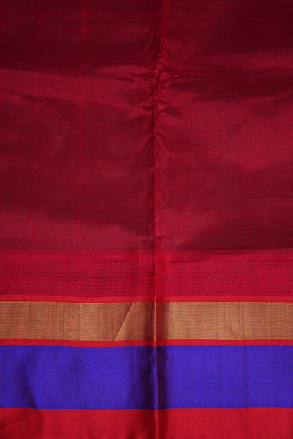 Pure Kuppadam Korvai Pattu Saree-Yellow & Red