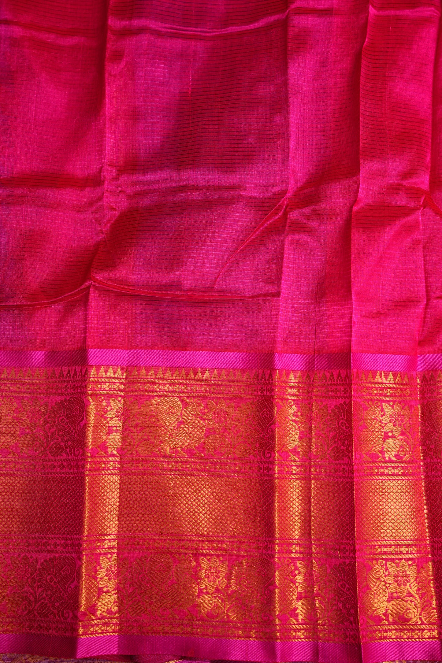 Mangalgiri Kuppadam Pattu Saree - Lavender & Pink