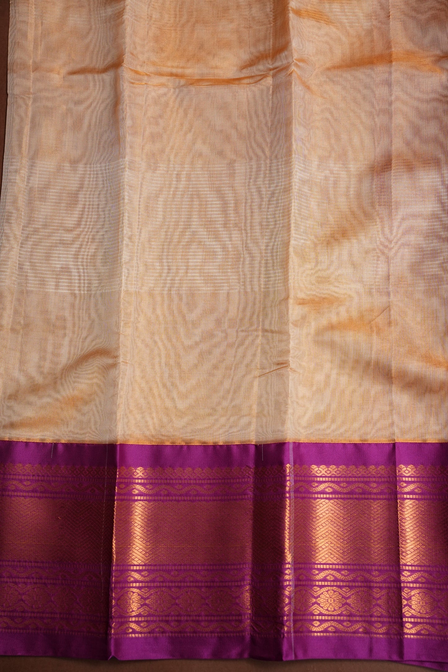 Tissue Mangalgiri Kuppadam Pattu Saree - Ivory & Pink