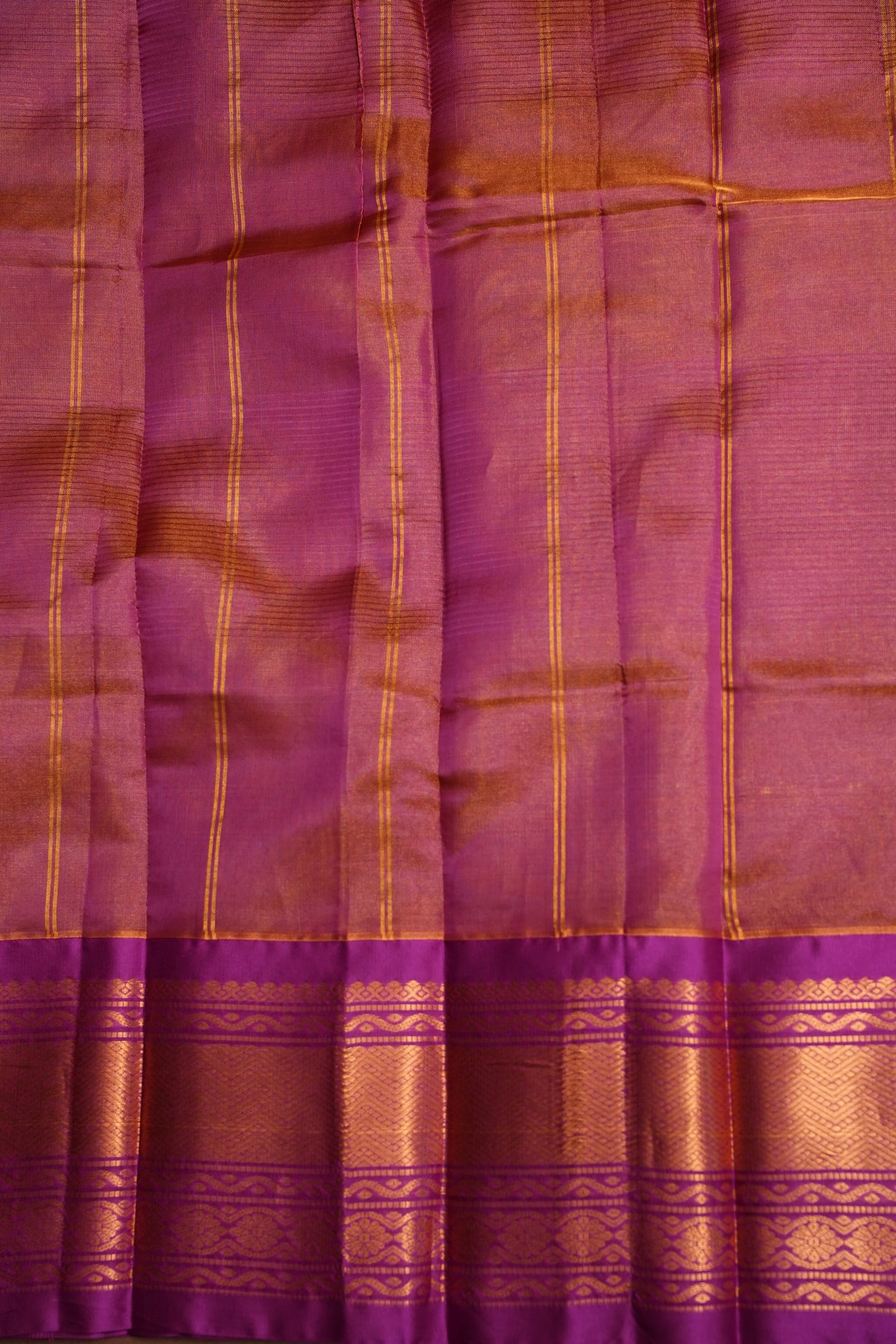Tissue Mangalgiri Kuppadam Pattu Saree - Navy Blue & Pink