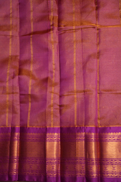 Tissue Mangalgiri Kuppadam Pattu Saree - Navy Blue & Pink