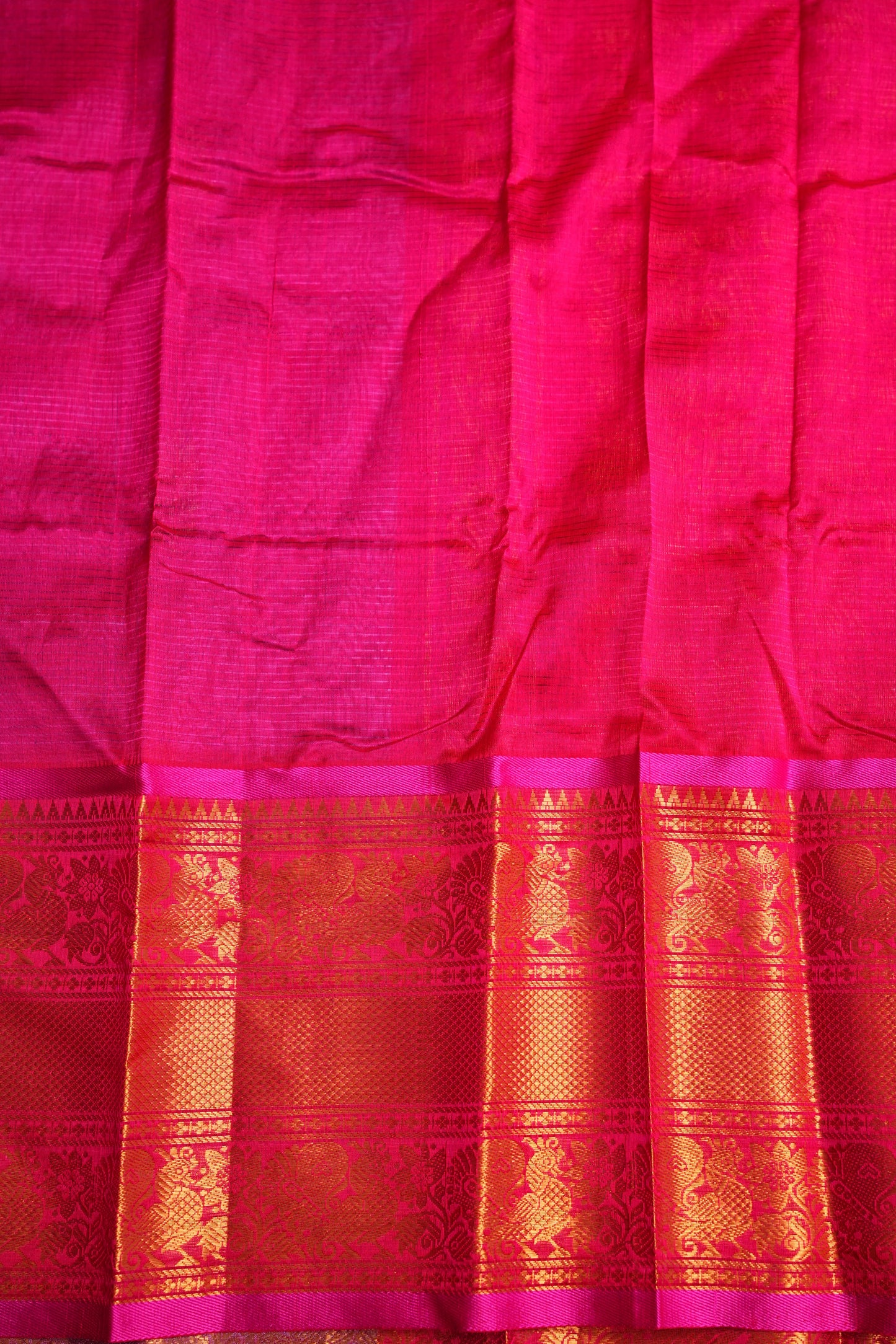 Mangalgiri Kuppadam Pattu Saree - Lavender & Pink