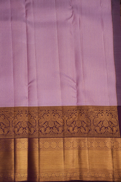 Lavender & Deep Violet Pure Kanchipuram Silk Saree | Silk Mark Certified