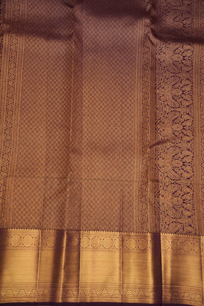 Lavender & Deep Violet Pure Kanchipuram Silk Saree | Silk Mark Certified