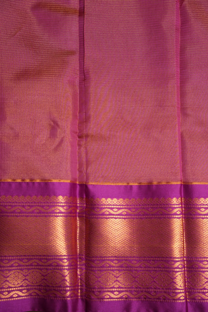Tissue Mangalgiri Kuppadam Pattu Saree - Parrot Green and Pink