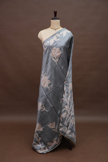 Semi Raw Silk - Silver Grey