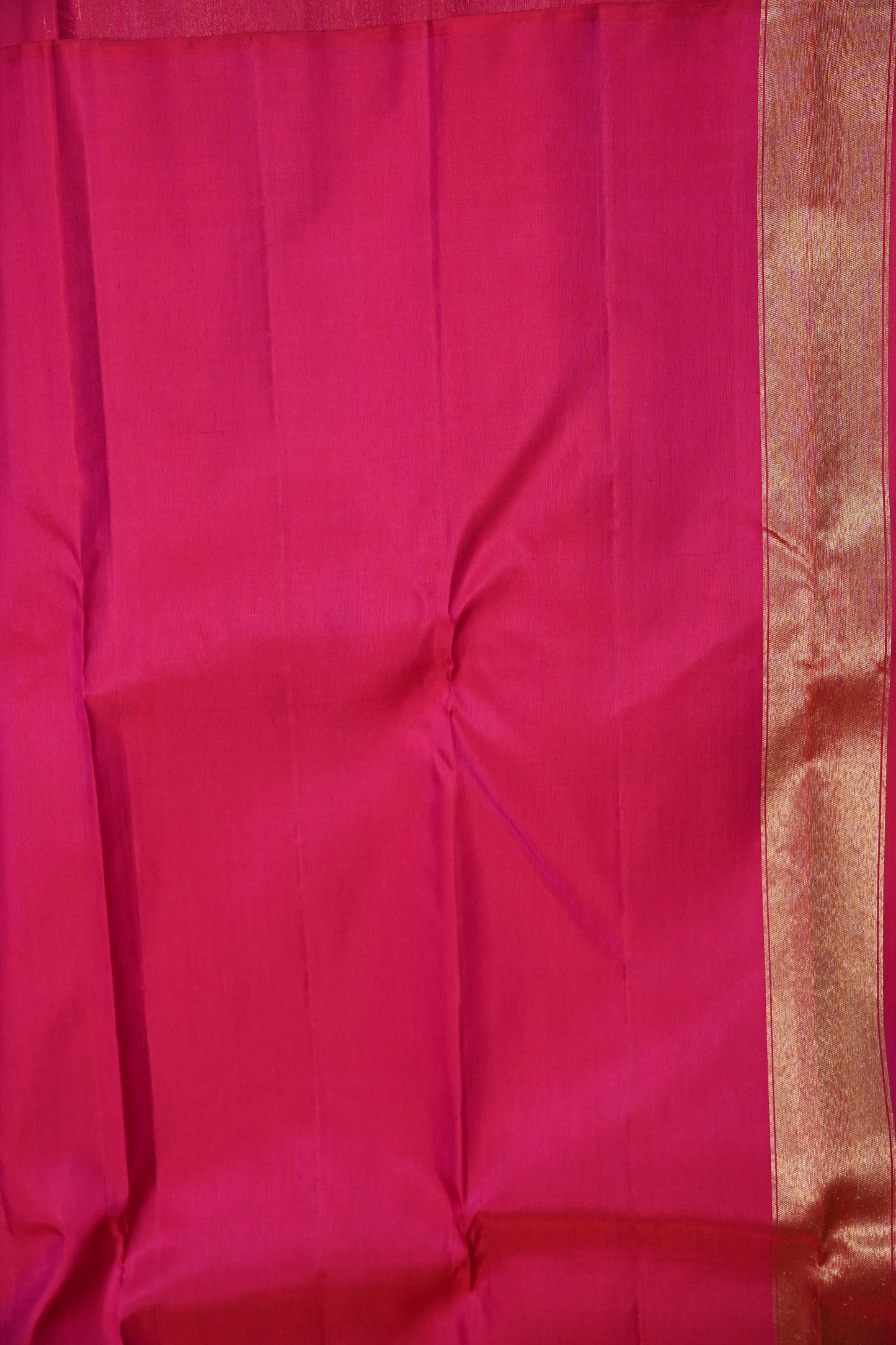 Hot Pink & Vermilion Orange Pure Kanchipuram Silk Saree | Silk Mark Certified