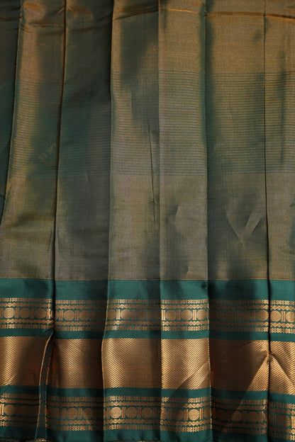 Tissue Mangalgiri Kuppadam Pattu Saree - Rust Orange and Green