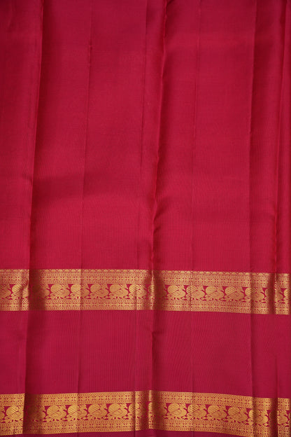 Mustard Gold & Deep Red Pure Kanchipuram Silk Saree | Silk Mark Certified