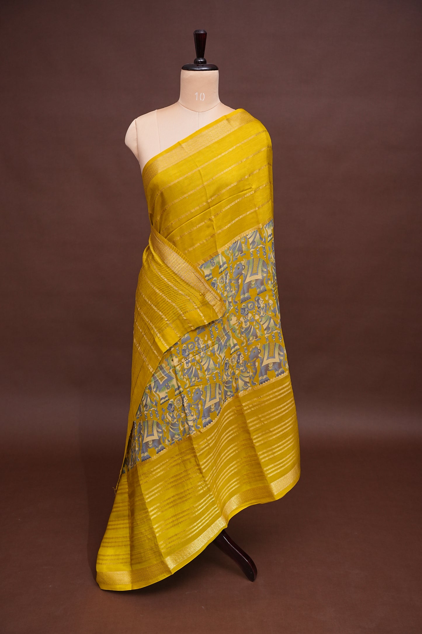Crepe Silk Saree with Digital Kalamkari - Yellow