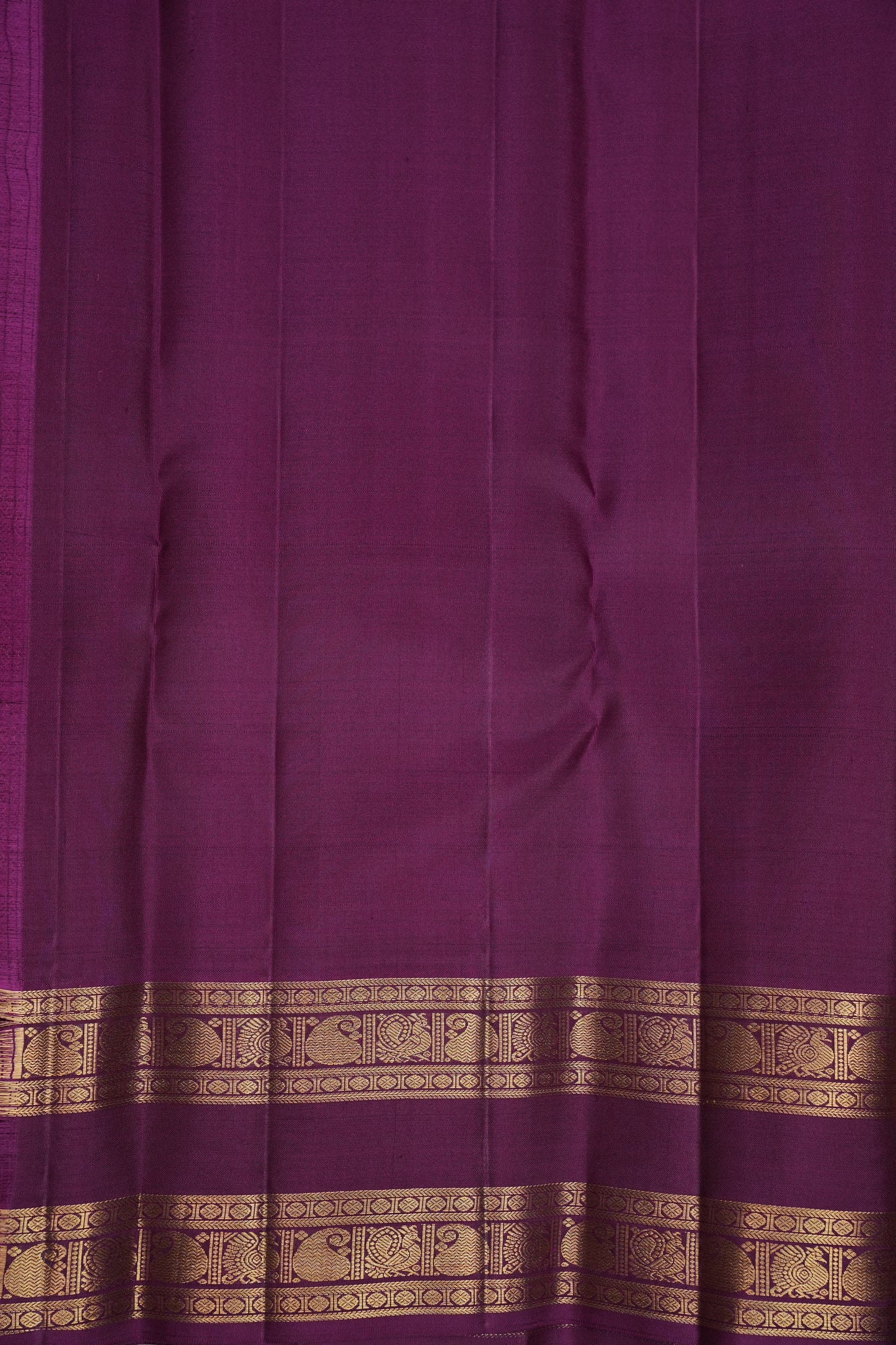 Vibrant Orange & Royal Purple Pure Kanchipuram Silk Saree | Silk Mark Certified