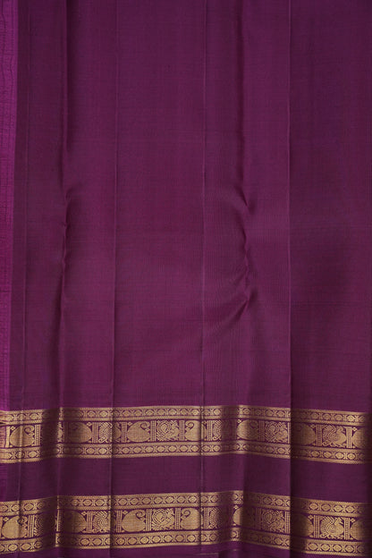 Vibrant Orange & Royal Purple Pure Kanchipuram Silk Saree | Silk Mark Certified