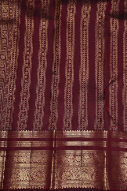 Baby Pink & Wine Pure Kanchipuram Silk Saree | Silk Mark Certified