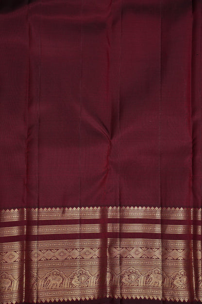 Baby Pink & Wine Pure Kanchipuram Silk Saree | Silk Mark Certified