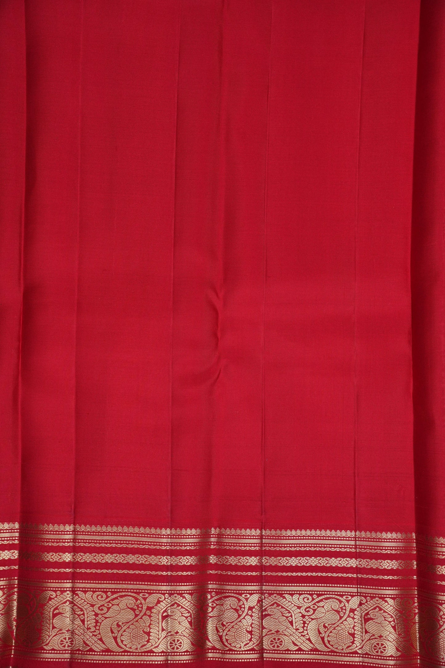 Ivory White & Deep Red Pure Kanchipuram Silk Saree | Silk Mark Certified