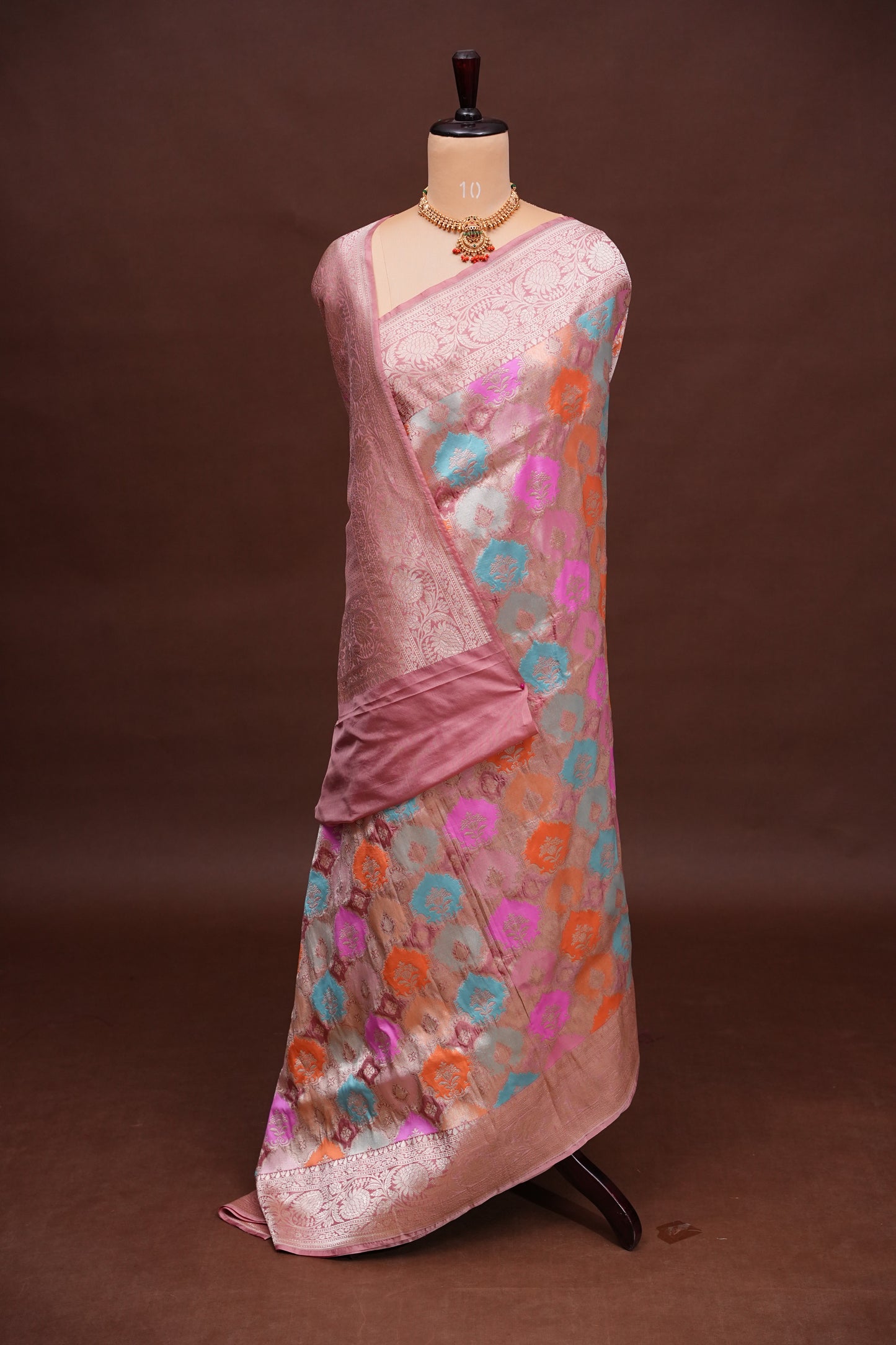Rangkat Pure Silk Katan Banaras Saree-Nude Shade|Silk Mark Certified